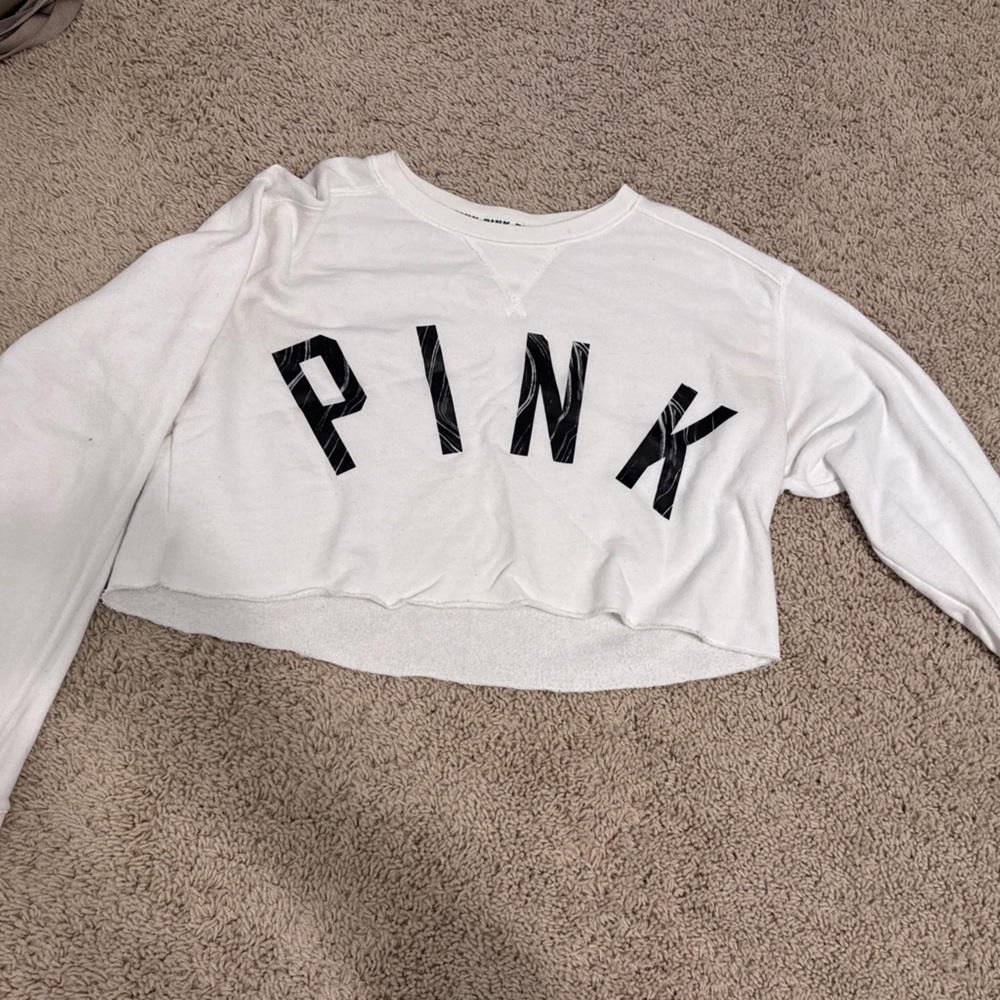 Victoria's Secret PINK White Sweatshirt